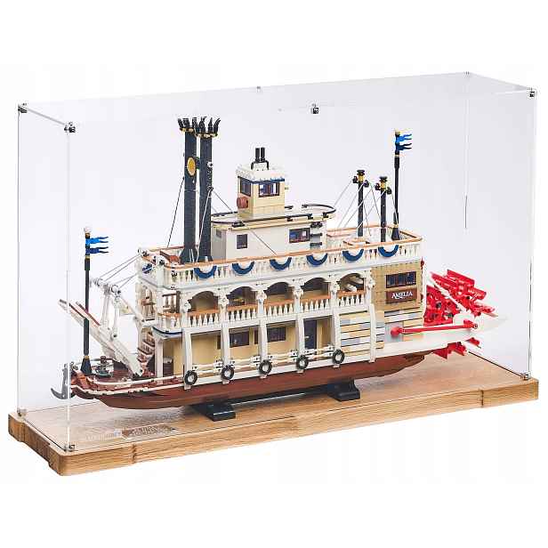 Vitrína Wood Blacked Brick pro Lego 21356 Ideas říční parník