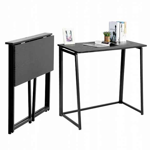 Psací stůl Meuble Cosy Skládací černý 80x40x74 cm kovový rám snadná montáž