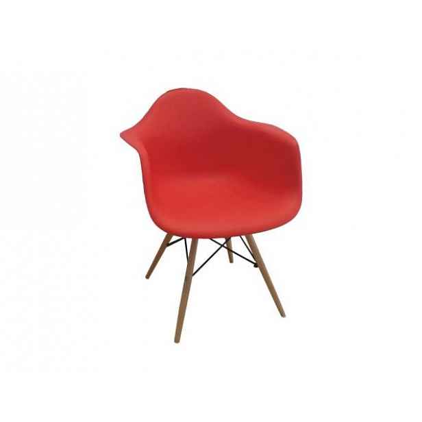 Červená designová židle DAMEN, buk
