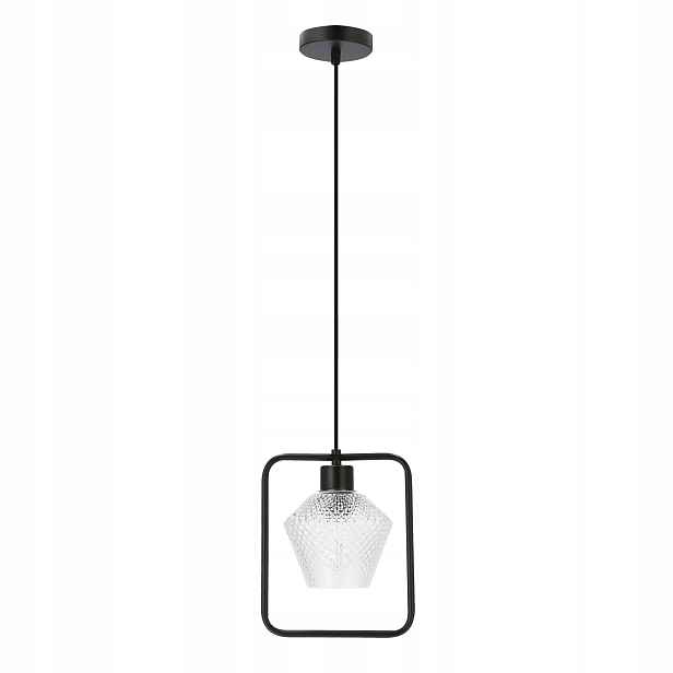 Neobvyklá závěsná lampa s vroubkovaným průhledným rámečkem a rámečkem
