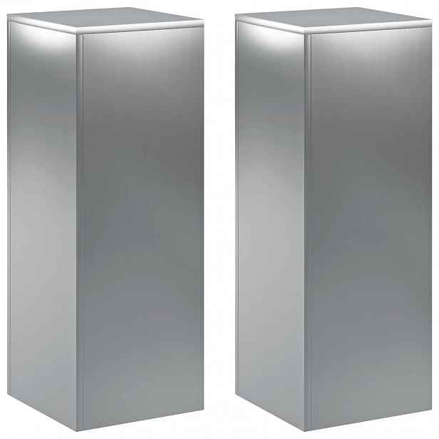 vidaXL Stojan na rostliny 2 pcs Stříbrná 30 x 30 x 80 cm Nerezová ocel