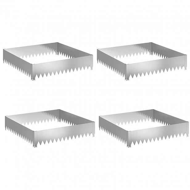 vidaXL Okraj trávníku 4 ks 100 x 100 x 20 cm Ocel Stříbrná