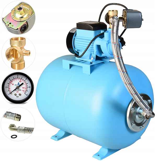 Hydrofor Na Vodu Hydroforová Pumpa 370W 35L/MIN Nádrž 50L Kompletní Sada
