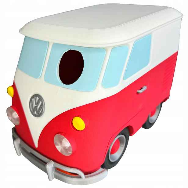 Moderní domeček pro ptáky autobusem Volkswagen T1