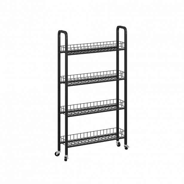 Vicco MOBILNÍ PODSTAVEC Rolivo Černá 58 x 15 cm se 4 přihrádkami