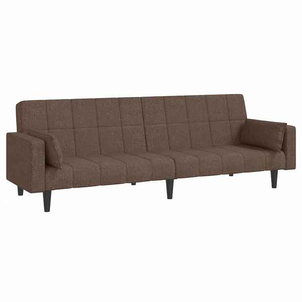 vidaXL 2místná rozkládací pohovka se 2 polštáři taupe textil