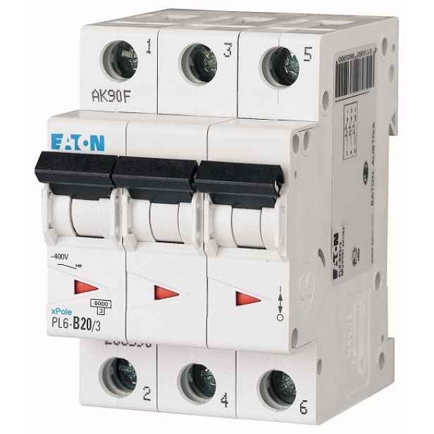Jistič Eaton PL6-B20/3 6 kA B 20 A