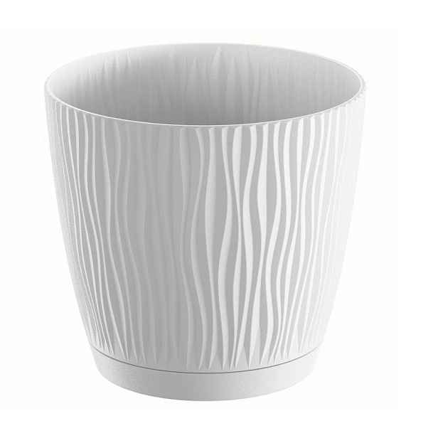 PROSPERPLAST - Květináč SANDY P 14,9cm bílý