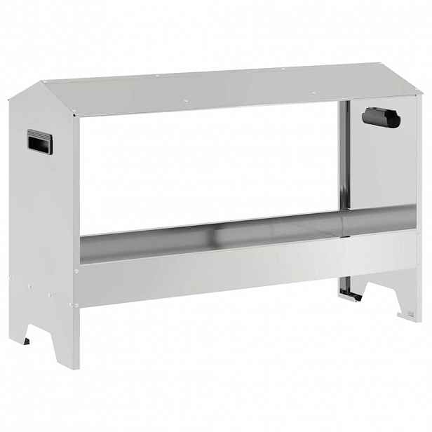 vidaXL Krmný žlab pro kuře Stříbrná 81 x 32 x 53,5 cm Pozinkovaná ocel
