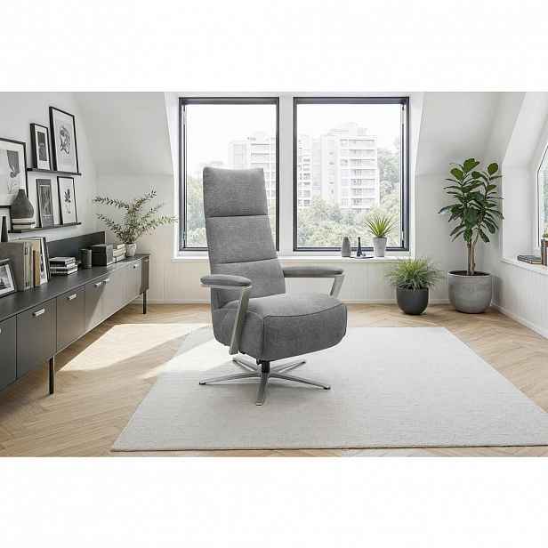 Sit & More RELAXAČNÍ KŘESLO, textil, šedá
