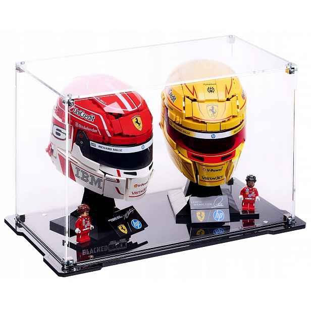 Blacked Brick vitrína pro Lego 43022 43014 Helmy Ferrari Hp Leclerc Hamilton
