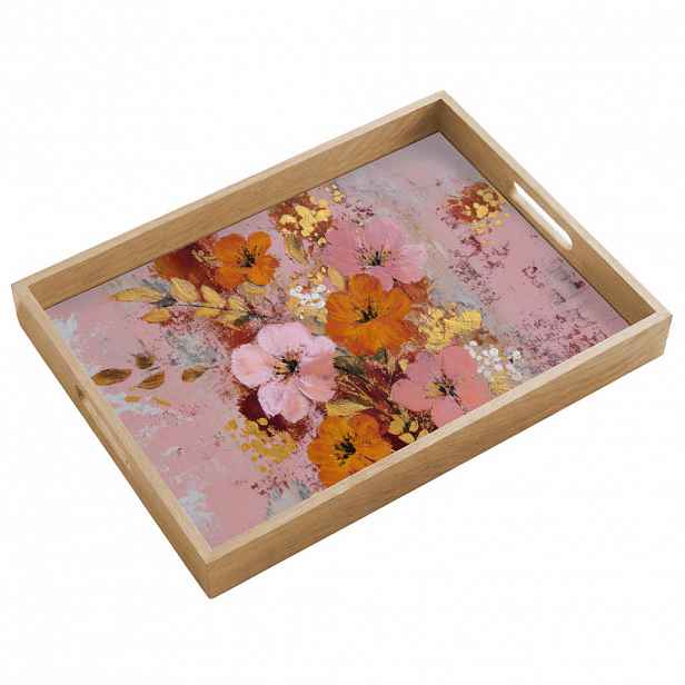 OnlyWow SERVÍROVACÍ PODNOS Malování - Květiny - Rustikální - Růžová 50x35 cm