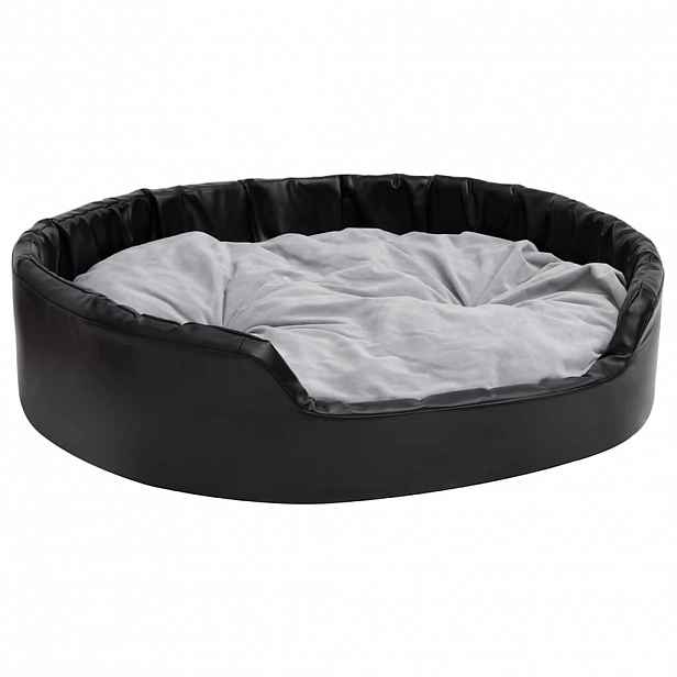 vidaXL Pelíšek pro psy černý a šedý 99 x 89 x 21 cm plyš a umělá kůže