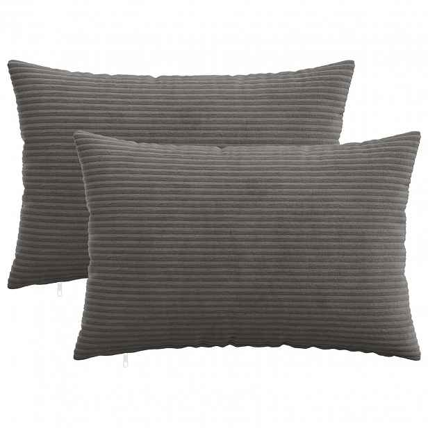 vidaXL Povlak na polštář 2 pcs HEERLEN Tmavě šedá 50 x 70 cm manšestr