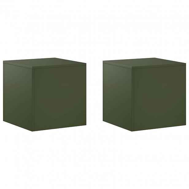 vidaXL Stojan na rostliny 2 pcs Olivově zelená 40 x 40 x 40 cm Ocel