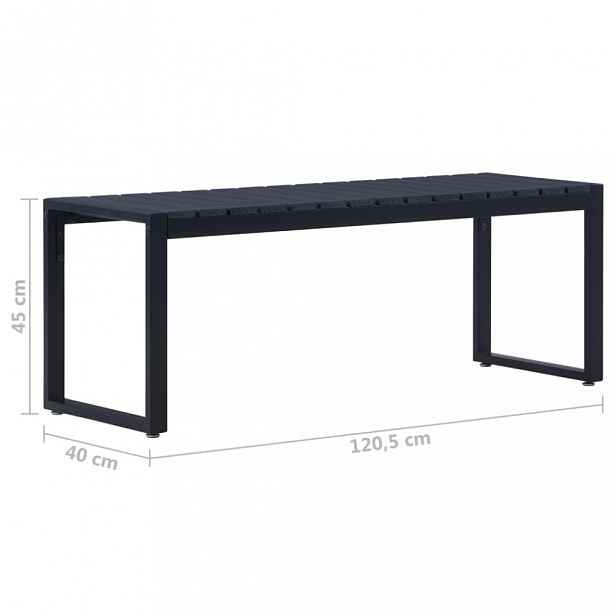 Zahradní lavice černá 120 cm
