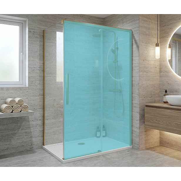 Gelco LUXOR GOLD MATT boční stěna 800mm, čiré sklo