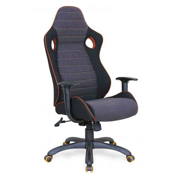 Kancelářské křeslo RANGER šedá / oranžová Halmar - 64 cm