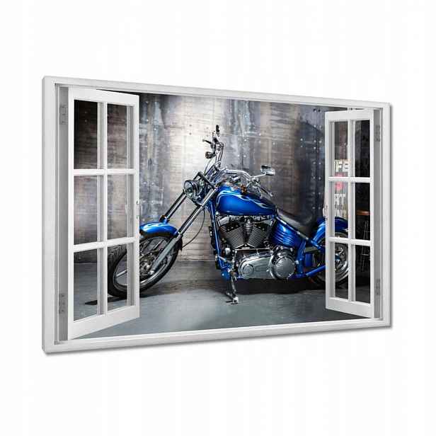 Obrazy 90x60 Modrý chopperový motor