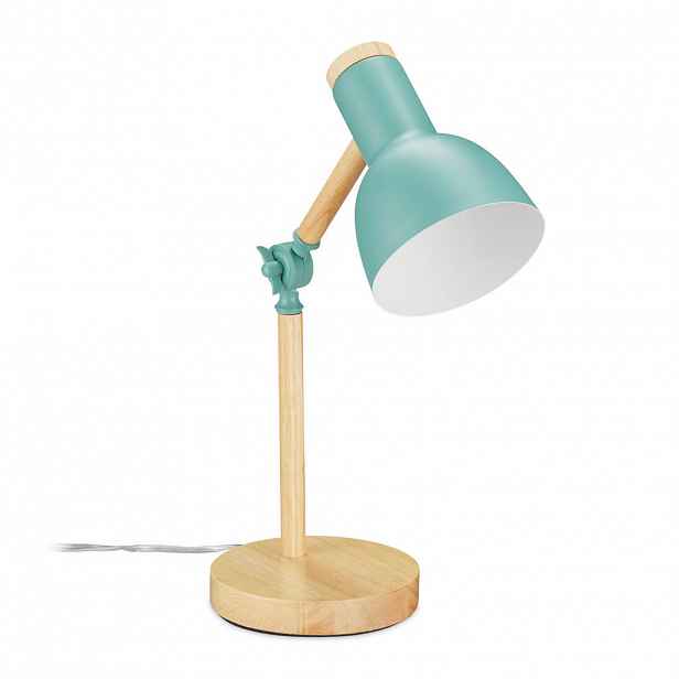Relaxdays LAMPA Zelená stolní dřevo E14