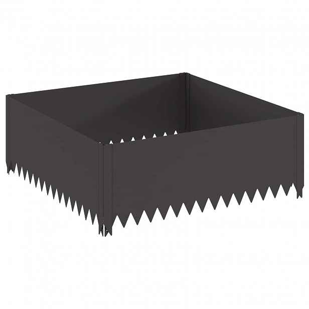 vidaXL Okraj trávníku 100 x 100 x 35 cm Ocel Černá