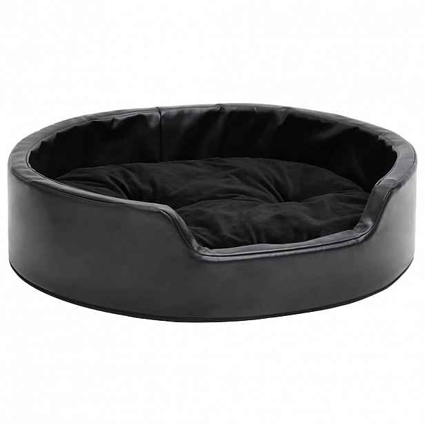 vidaXL Pelíšek pro psy černý 69 x 59 x 19 cm plyš a umělá kůže