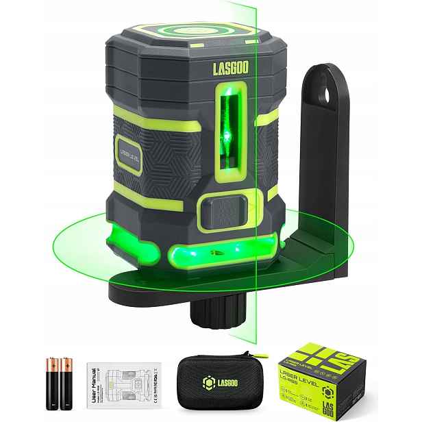 Vodováha zeleného laseru, samonivelační, 360 stupňů