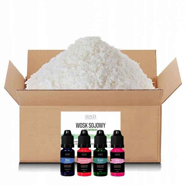 Vosk pro zalévané svíčky 10 kg Vločky barviva 4x10 ml Bonus