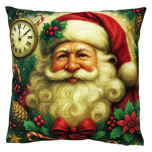 Dekorativní vánoční polštář Santa - 45*45*4 cm Clayre & Eef