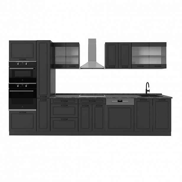 Vicco KOMPLETNÍ KUCHYNĚ R-Line Antracitový venkovský dům/antracit 350 cm , PD Antracit