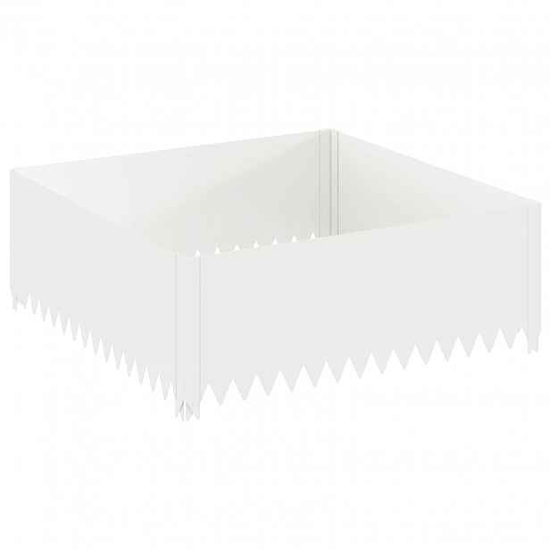 vidaXL Okraj trávníku 100 x 100 x 35 cm Ocel Bílá