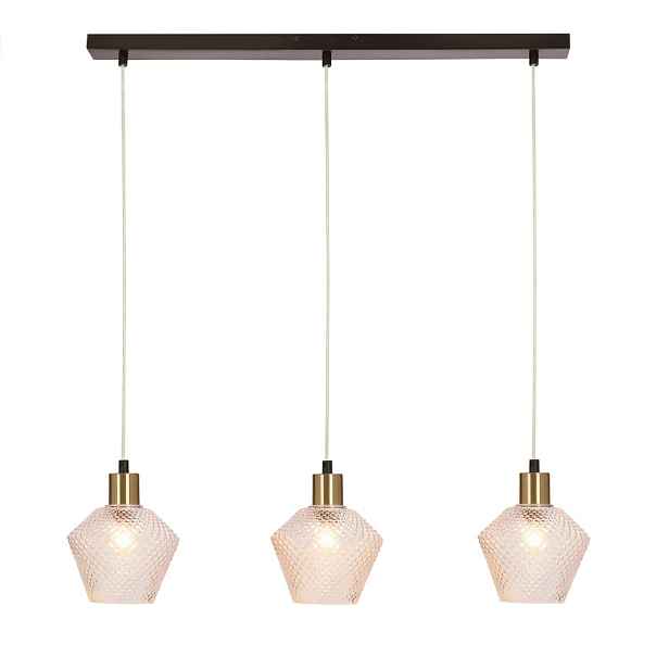 Závěsná lampa Greniko černá 3x40W E14 průhledné stínidlo