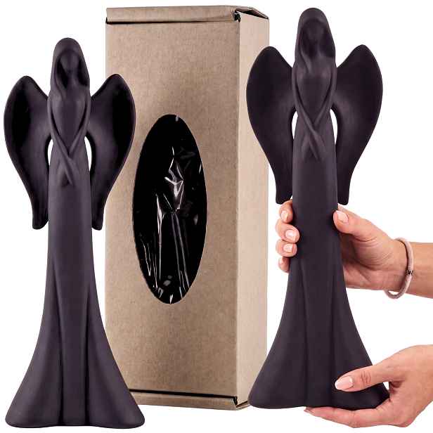 Černý anděl Dekorativní keramická figurka Moderní ozdoba Dárek 43 cm