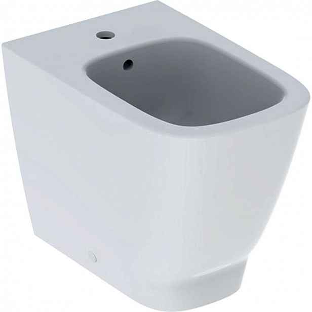 Geberit Smyle Square - Stojící bidet s přepadem, bílá 500.841.00.1