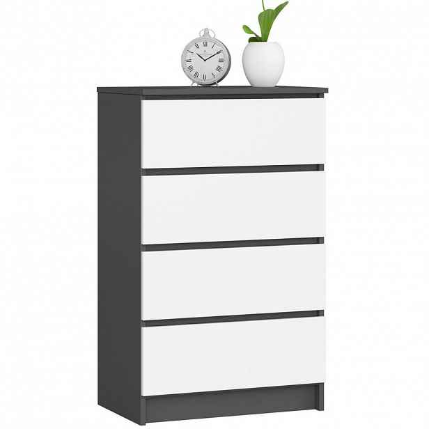 RAUMHIRSCH FURNITURE KOMODA grafitově šedá, bílá 99/60/40