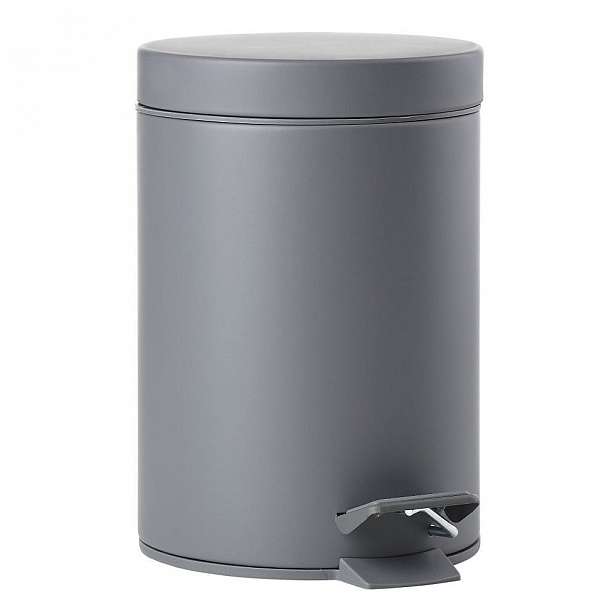 Šedý pedálový odpadkový koš Zone One, 3 l