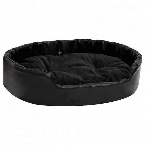 vidaXL Pelíšek pro psy černý 90 x 79 x 20 cm plyš a umělá kůže