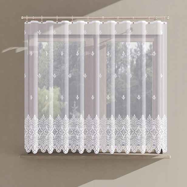 Vzor 107449 záclona velikost 500 x 160 cm, jednoduchá (hotová) s lemováním