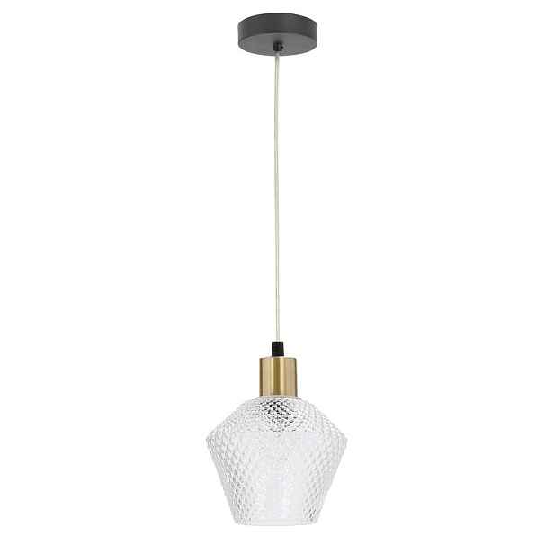 Závěsná lampa Greniko černá 1x40W E14 průhledné stínidlo