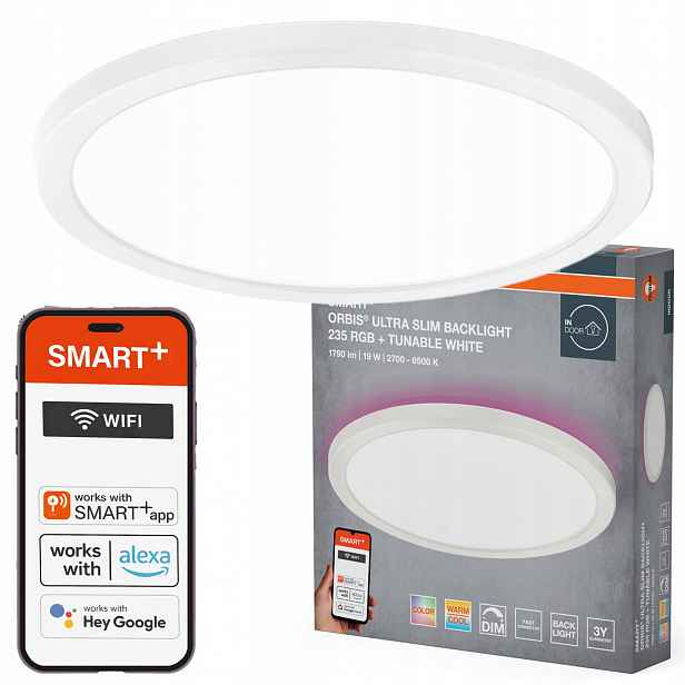 Stropní Svítidlo Led nástěnné svítidlo 19W 1140lm Cct Rgb Smart WiFi Orbis Osram