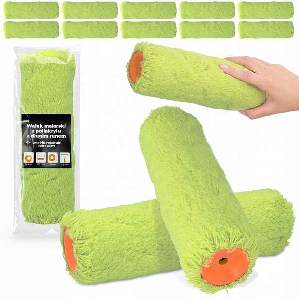 10 x Malířský váleček 25 cm Zásoba Univerzální váleček pro malování Akrylových barev Sh