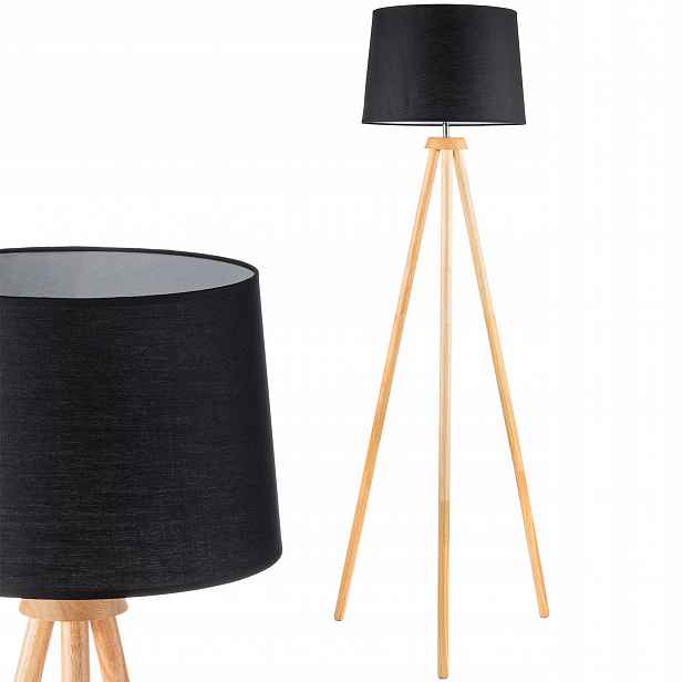 Stojací Led lampa E27 150 cm Trojnožka Abažur Černá Obývací pokoj Pokoj