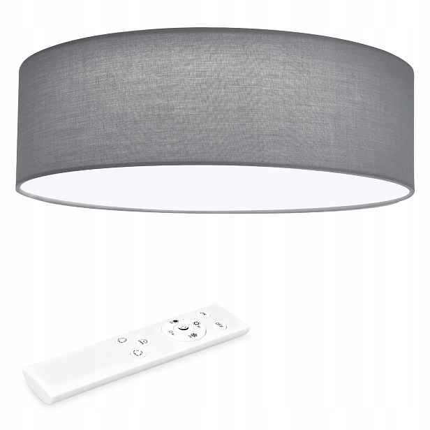 Stropní Led lampa 22W Ø40 cm Světle šedá Stmívatelná s dálkovým ovládáním