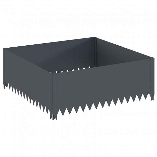 vidaXL Okraj trávníku 100 x 100 x 35 cm Ocel Antracitová