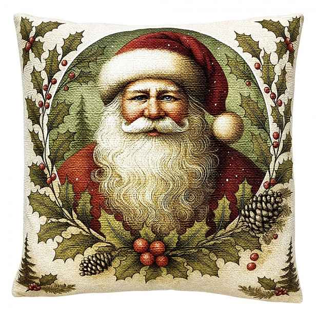 Dekorativní vánoční polštář Santa - 45*45*4 cm Clayre & Eef