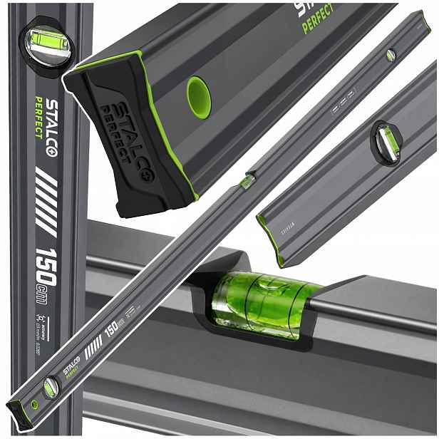 Hliníková vodováha 150 cm Vodováha Stalco Perfect Vseries 3 libelle 1,5 m