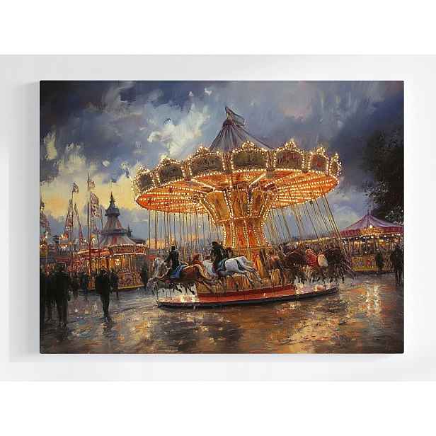 Plakát Město Lunapark Veselé Městečko Kolotoč 100x75
