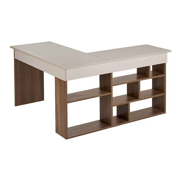 Rohový pracovní stůl v dekoru ořechu 120x130 cm Vesper – Kalune Design
