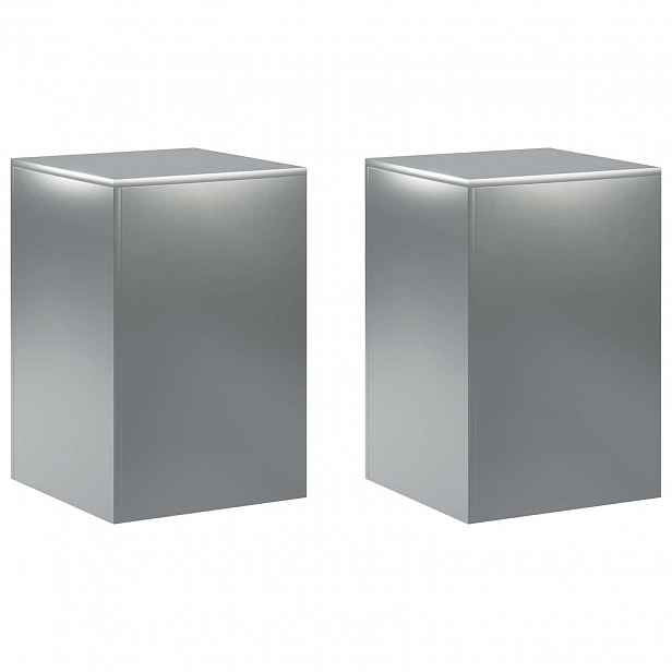 vidaXL Stojan na rostliny 2 pcs Stříbrná 40 x 40 x 60 cm Nerezová ocel