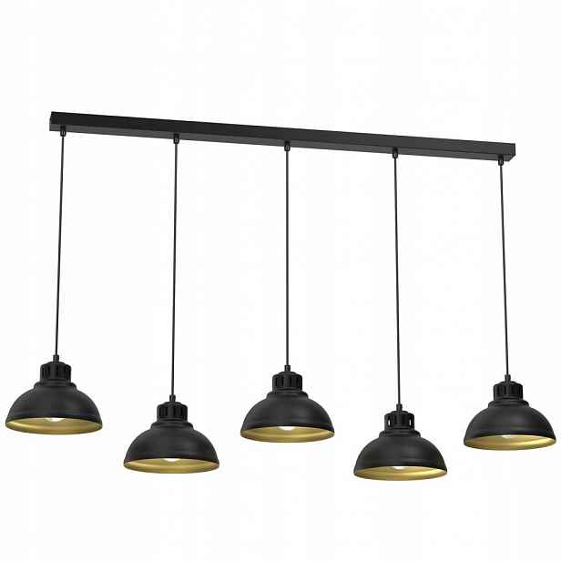 Černá pětibodová závěsná lampa na liště Sven 9118 Luminex